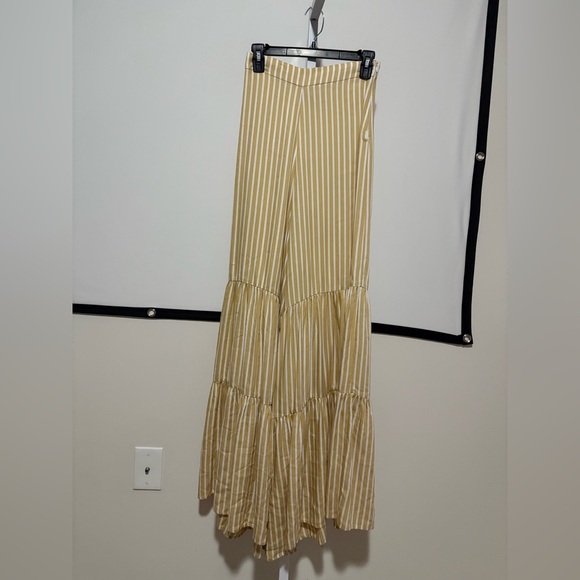 Adriana Degrease Striped Cream Wide Leg Pants - Picture 6 of 8